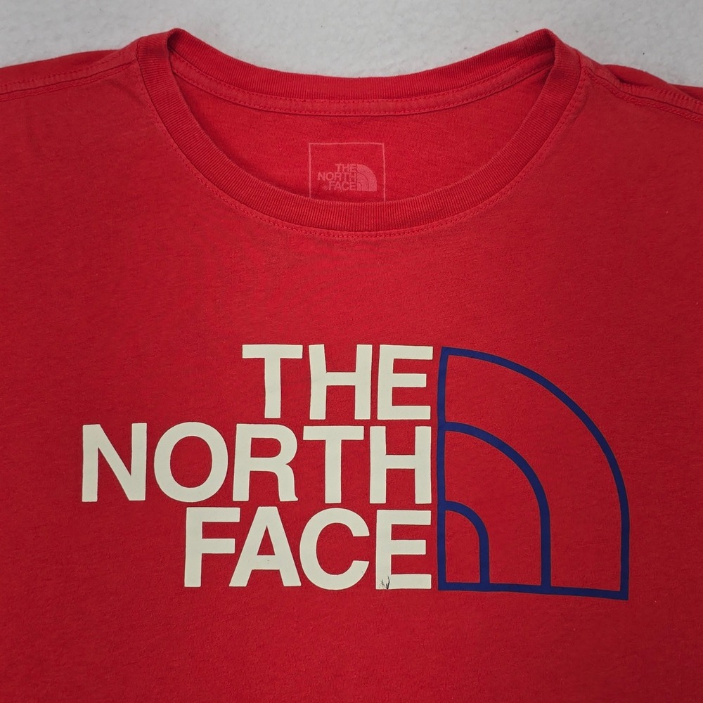 The North Face Mens XL Red Graphic Logo Short Sleeve Cotton T-Shirt NF0A3R26